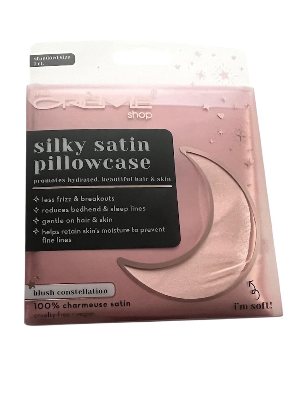 The Crème Shop Silky Satin Pillowcase - Pink